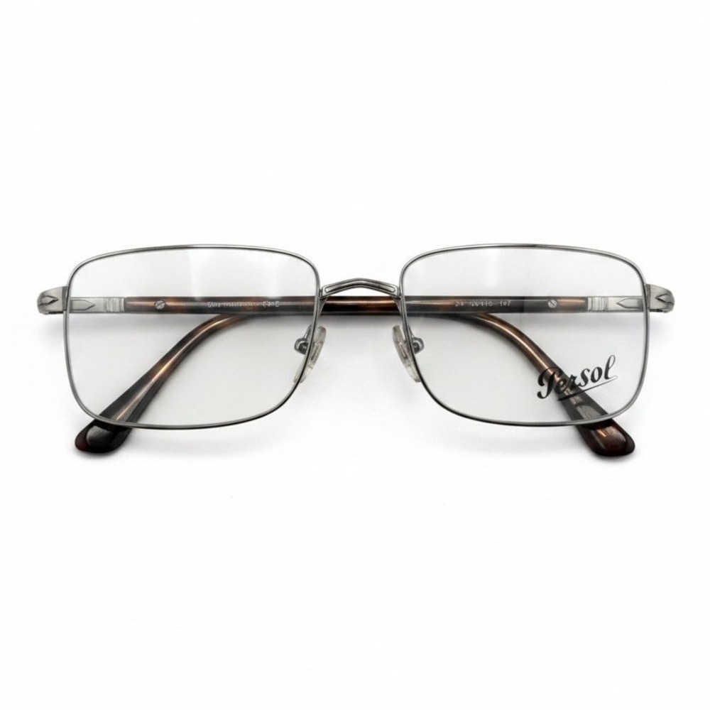 Persol 2482-V 513 Men's Gunmetal Eyeglasses Full Rim Demo Lens Rectangle Shape